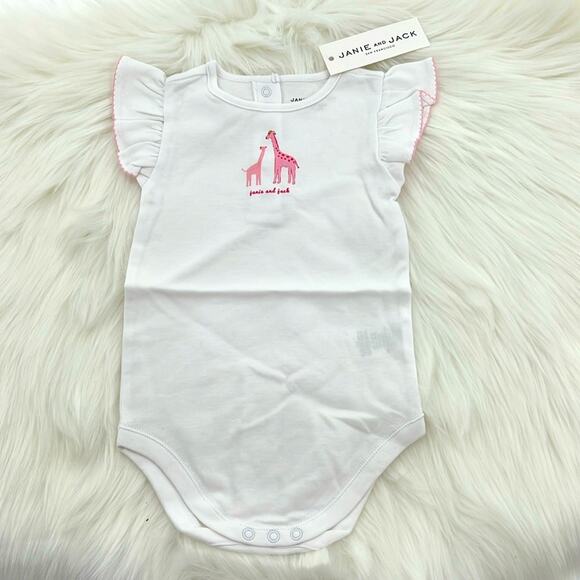 Janie and Jack One Piece Bodysuit - Giraffe Graphic - 6-12 Months - NWT - Picture 1 of 7